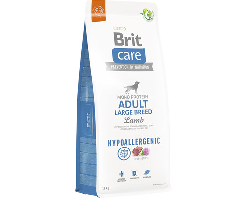 Granule pre psy Brit Care Dog Hypoallergenic Adult Large Breed 12 kg Brit Care Adult Large Breed Lamb suché krmivo pre psov vo vreci s hmotnosťou 12 kg