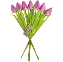 Umelá kvetina kytica tulipánov 35 cm 7 ks fialová-thumb-2