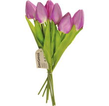 Umelá kvetina kytica tulipánov 35 cm 7 ks fialová-thumb-3