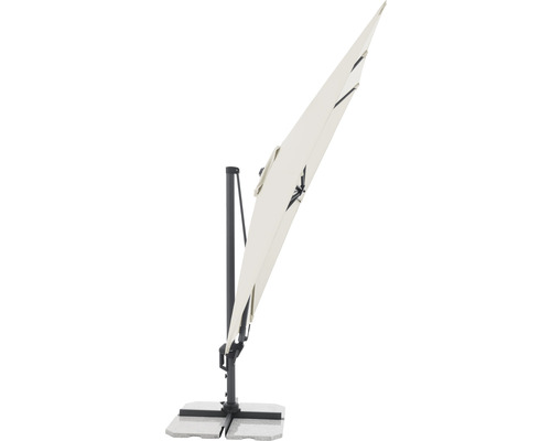 Bočný záhradný slnečník so základňou