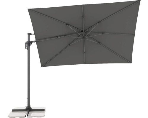 Obdĺžnikový slnečník s bočnou nohou a podstavcom