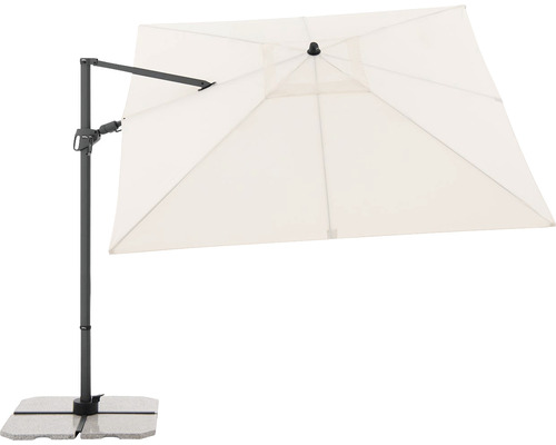 Štvorcový slnečník s bočnou nohou so stojanom do záhrady