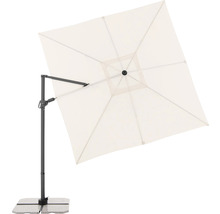 Štvorcový slnečník s bočnou nohou a stojanom pre vonkajšie použitie