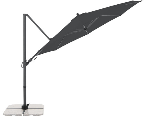 Výkyvný slnečník s betónovým podstavcom do záhrady