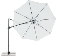 Biely slnečník s bočnou nohou so základňou