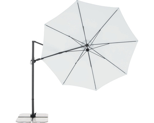 Biely slnečník s bočnou nohou so základňou