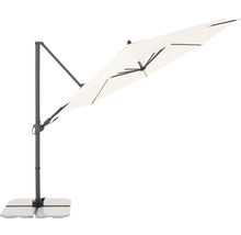 Voľne stojaci slnečník s kamennou základňou pre záhradu alebo terasu