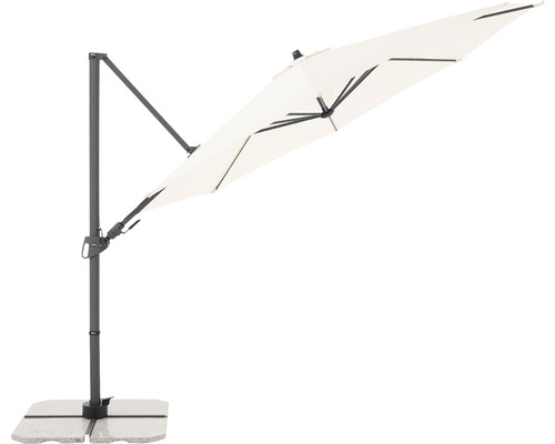 Voľne stojaci slnečník s kamennou základňou pre záhradu alebo terasu