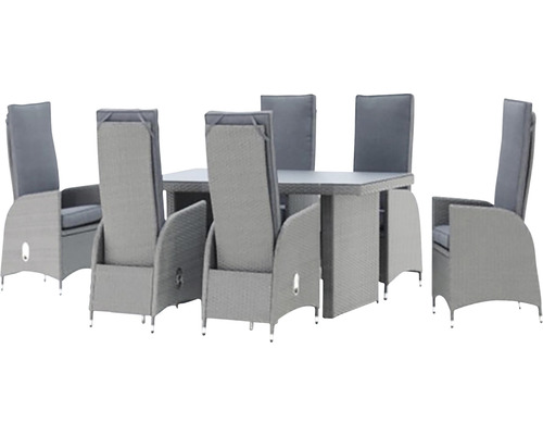 Záhradný nábytok so stolom a šiestimi stoličkami