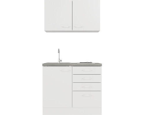 Kuchynská linka s drezom, batériou, spodnou skrinkou, zásuvkami a hornou skrinkou