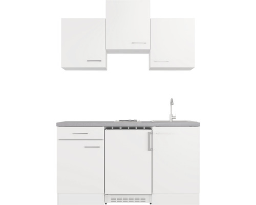 Kompaktná kuchynská linka s drezom, chladničkou a závesnými skrinkami