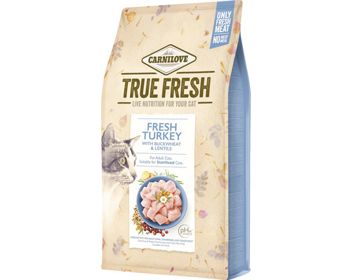 Granule pre mačky Carnilove True Fresh Turkey 1,8 kg Carnilove True Fresh suché krmivo morka pre sterilizované mačky