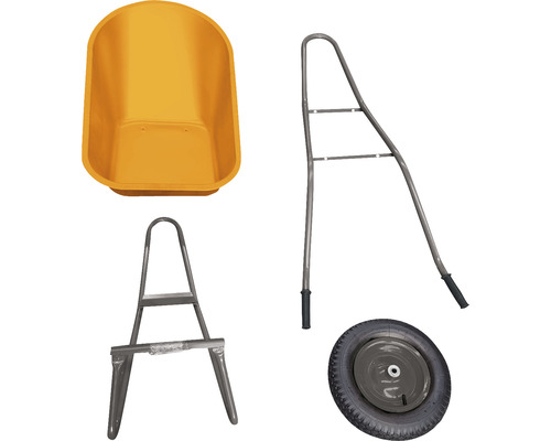 Jednotlivé diely kolieska: korba, rám, koleso a držiak