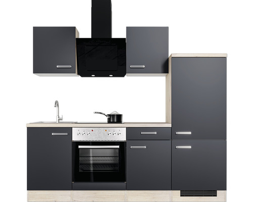 Kompletná kuchynská linka s drezom, sporákom, odsávačom pár a skrinkami