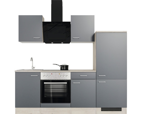 Vstavaná kuchyňa s umývadlom, sporákom, digestorom a závesnými skrinkami