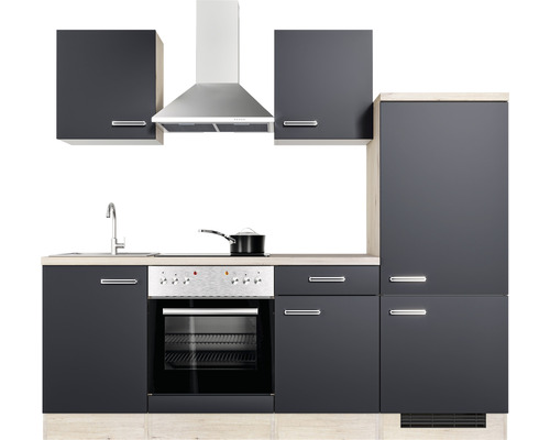 Kuchynská linka s drezom, varnou doskou, rúrou, digestorom a skrinkami