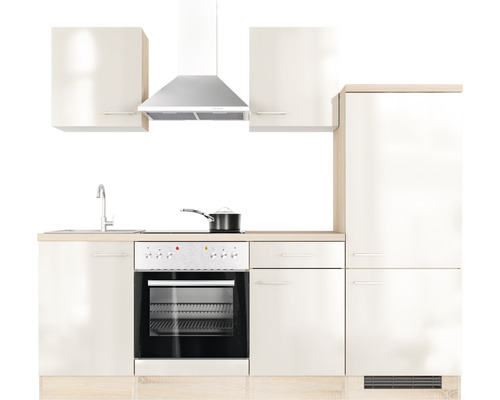 Kuchynská linka s drezom, sporákom, digestorom a skrinkami