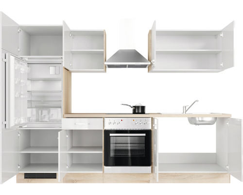 Kompletná kuchynská linka so spotrebičmi, skrinkami a drezom