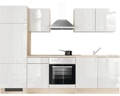 Vstavaná kuchyňa s elektrickými spotrebičmi, drezom a digestorom