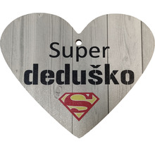 Srdiečkový prívesok s nápisom Super dedko a logom Supermana