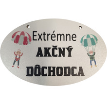 Štítok s nápisom Extrémny dôchodca