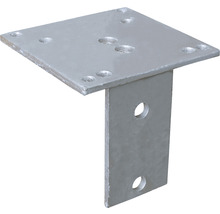 Pätka stĺpika z pozinkovanej ocele so štvorcovou doskou a otvormi na upevnenie
