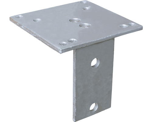 Pätka stĺpika z pozinkovanej ocele so štvorcovou doskou a otvormi na upevnenie