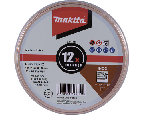 Kotúč rezný Makita Ø 125 mm, balenie 12 ks, D-65969-12