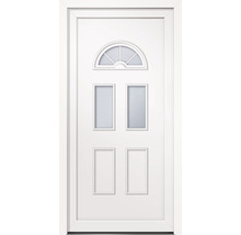 Biele vchodové dvere so sklenenými výplňami