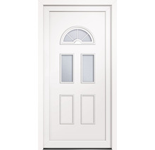 Biele vchodové dvere so sklenenými výplňami