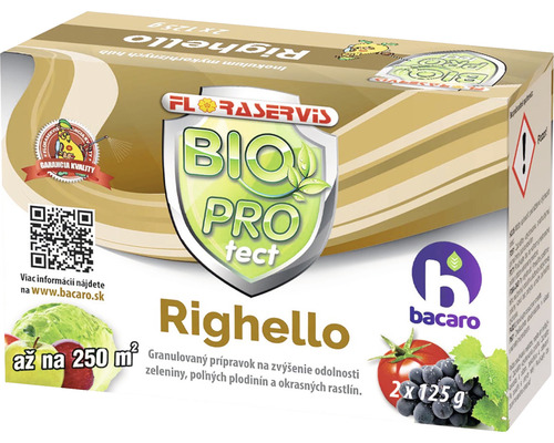 Prípravok proti rastlinným škodcom RIGHELLO 2x 125 g Granulát Righello na zvýšenie odolnosti zeleniny, poľných plodín a okrasných rastlín v balení