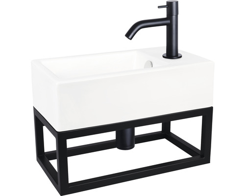 Kúpeľňový nábytok s umývadlom Differnz HURA L biela/čierna 26,5 x 40 x 22 cm 38.006.12