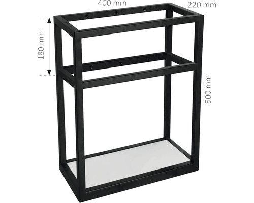 Rám skrinky pod umývadlo z kovu s rozmermi 400 krát 220 krát 500 milimetrov