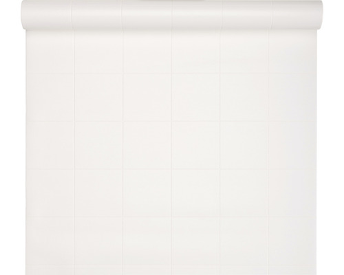 Biela tapeta na rolke so štvorcovým vzorom