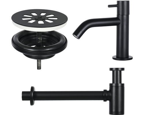 Umývadlová batéria, sifón a vypúšťacia armatúra pre umývadlo