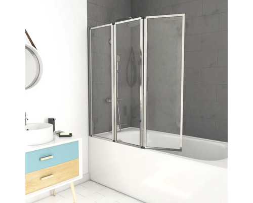 Vaňová zástena 3-dielna Aurlane Triple 143 x 125 cm číre sklo farba profilu chróm FAC276 Vaňová zástena 3-dielna Aurlane Triple 143 x 125 cm číre sklo farba profilu chróm FAC276