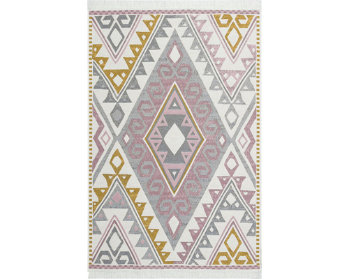 Kusový obojstranný koberec Arya 08 pink/yellow 60x90 cm