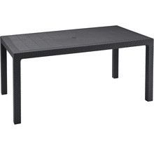 Obdĺžnikový záhradný stôl z plastu s ratanovým vzhľadom