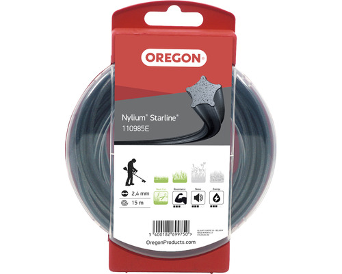 Struna do kosačky Oregon Nylium 2,4 mm x 15 m hviezdicová Oregon Nylium Starline vyžínacia struna, priemer 2,4 mm a dĺžka 15 m