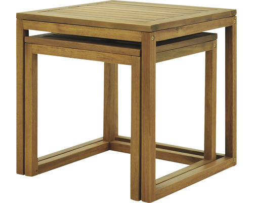 Dva štvorcové odkladacie stolíky z dreva