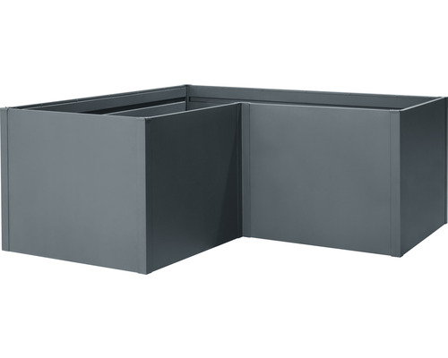 Rohový vyvýšený záhon z kovu