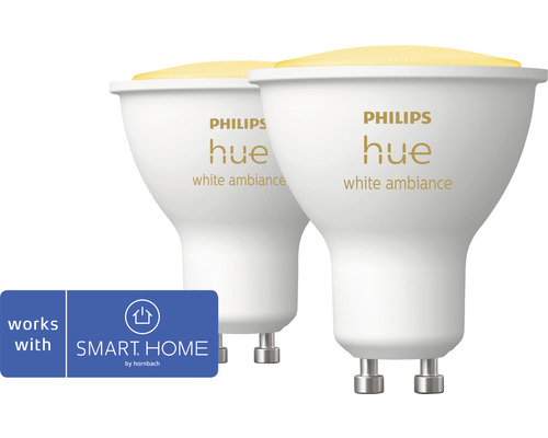 LED žiarovka Philips HUE 8719514340121 White Ambiance GU10 / 4,3 W 250 lm 2200-6500 K 2 ks