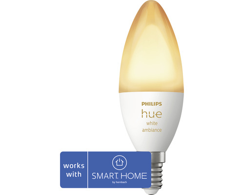 LED žiarovka Philips HUE 8719514356658 WHITE AMBIANCE E14 4W 320lm 2200-6500K stmievateľná - kompatibilná so SMART HOME by hornbach Žiarovka Philips Hue White Ambiance E14 LED