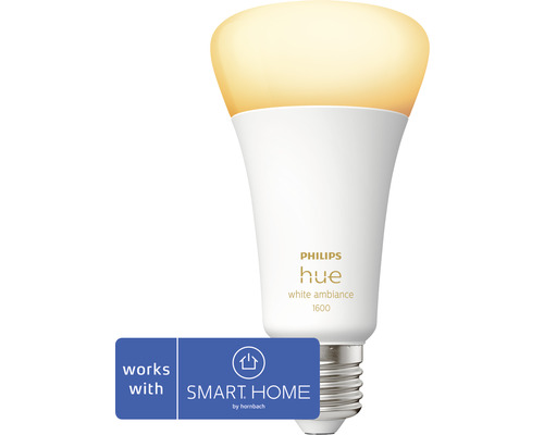 LED žiarovka Philips HUE 8719514288195 A67 E27 / 13 W (100 W) 1200 lm 2200 - 6500 K stmievateľná Žiarovka Philips Hue White Ambiance 1600 s kompatibilitou Hornbach Smart Home