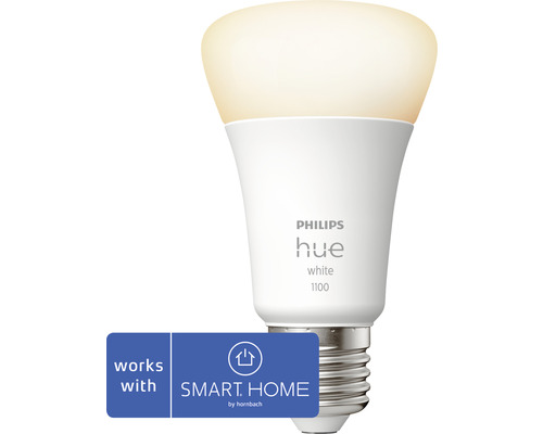 LED žiarovka Philips HUE 8719514288232 White A60 E27 9.5W/75W 1100lm 2700K stmievateľná - kompatibilná so SMART HOME by hornbach Žiarovka Philips Hue White 1100 s pečaťou Smart Home by Hornbach
