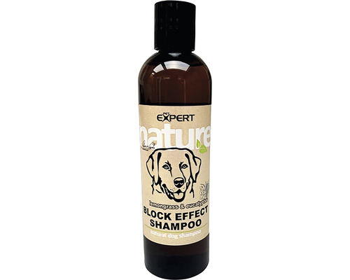 Šampón pre psov Block Effect nature PET EXPERT 250 ml Fľaša psieho šampónu s citrónovou trávou a eukalyptom