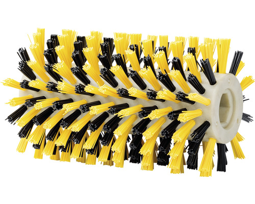 Valcovitá kefa so žltými a čiernymi štetinami