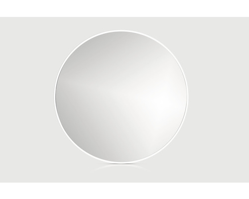 Okrúhle zrkadlo do kúpeľne v ráme Cordia Round line mirror 100 x 100 cm v bielom ráme R1000W_