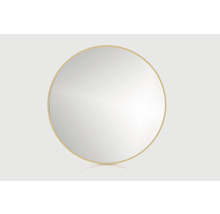 Okrúhle zrkadlo do kúpeľne v ráme Cordia Round line mirror 100 x 100 cm v zlatom ráme R1000G_