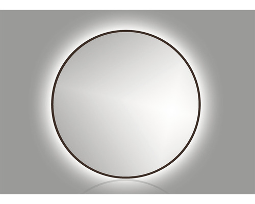 LED zrkadlo do kúpeľne Cordia Round line backlight mirror hnedé 100x100 cm R10000RAL8014IP44_